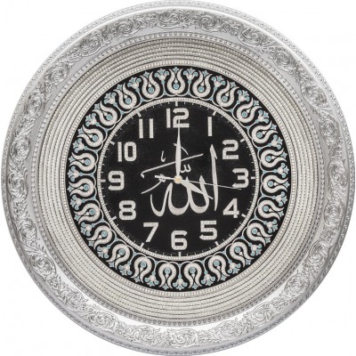 Lale Motifli Yuvarlak Taşlı Saat 56 cm